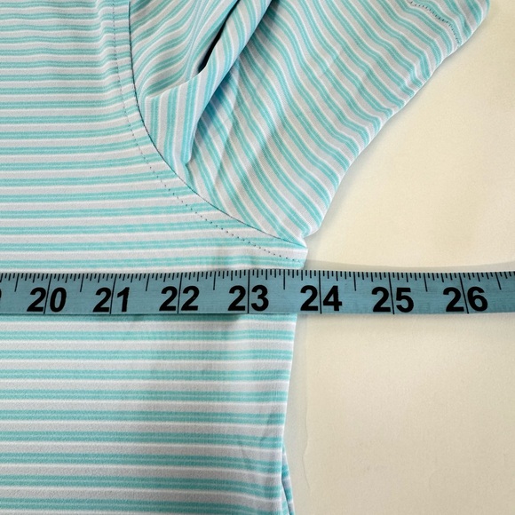 NWT Peter Millar Bishop Performance Jersey Golf Polo Shirt Blue Gray Stripe $110 - Picture 7 of 9